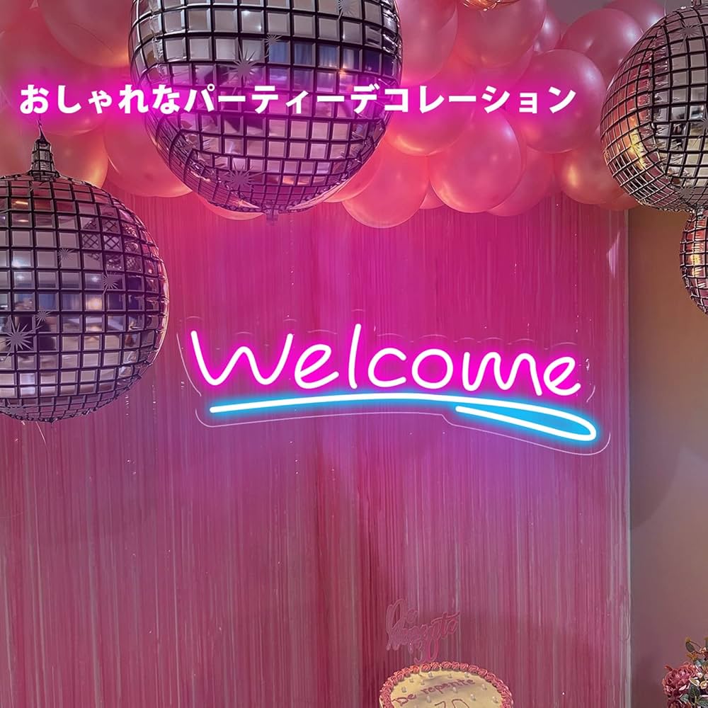 ネオンライト　Welcome Amazon.co.jp: Welcome ネオンサイン 店舗装飾ネオン看板 Led